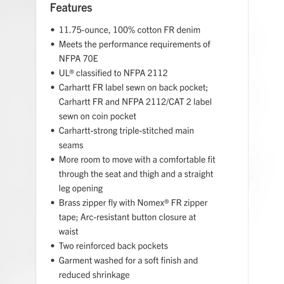 NWT Carhartt Flame Resistant Relaxed Fit Signature Blue Jean | Men's Size 35x32 - Picture 14 of 15